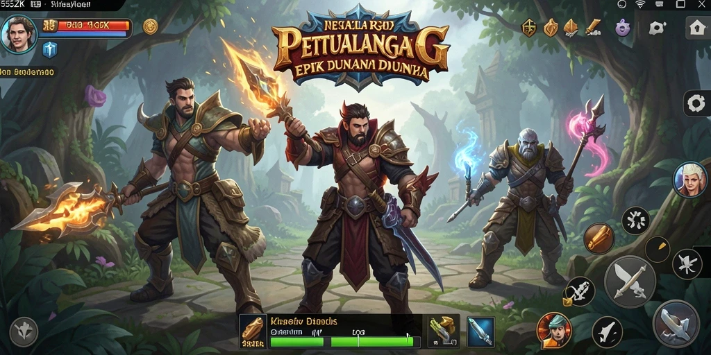 Tangkapan layar gameplay RPG yang menarik dari 555ZK.