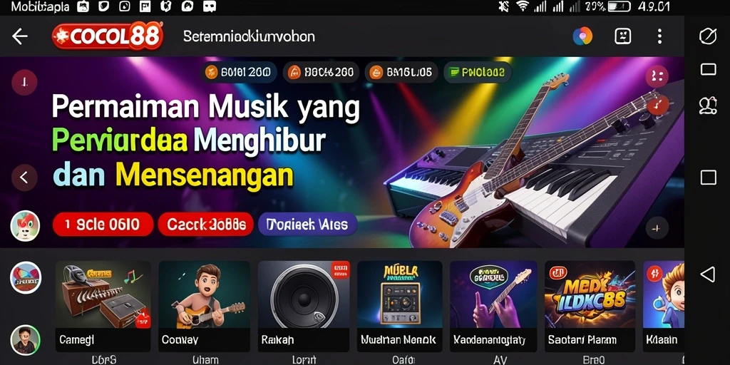 Tangkapan layar COCOL88 menampilkan gameplay menarik dengan irama musik.