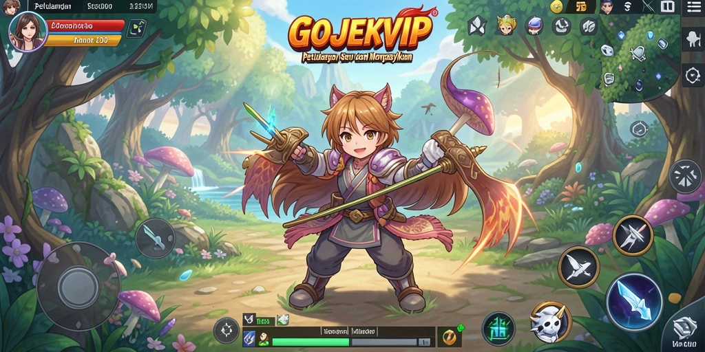Tampilan menarik dari gameplay GOJEKVIP dengan karakter anime yang keren.
