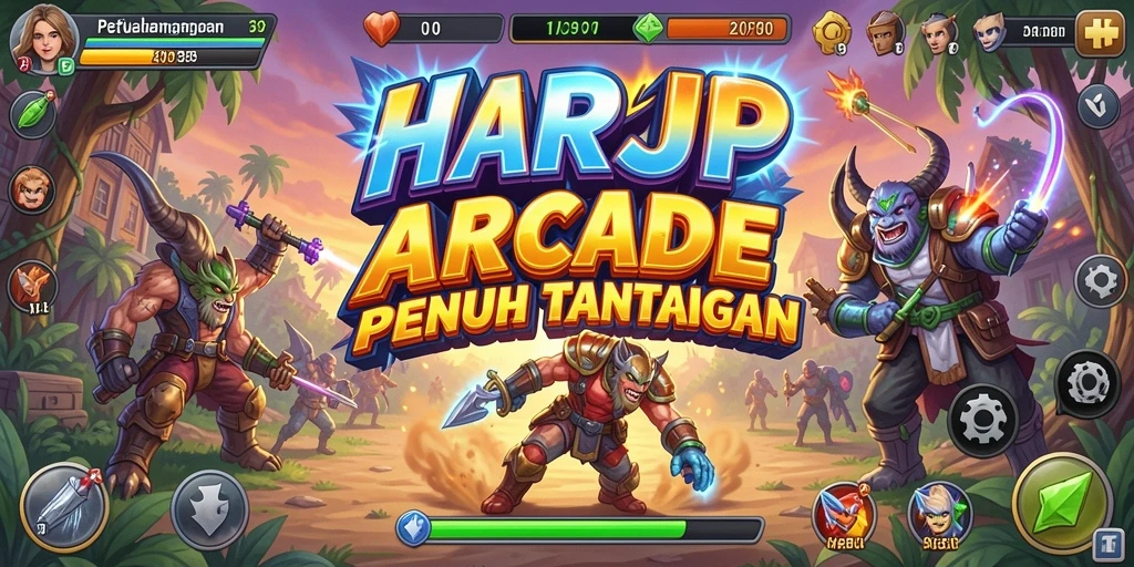 Tampilan gameplay menegangkan dalam HARAPJP dengan rintangan yang menantang.