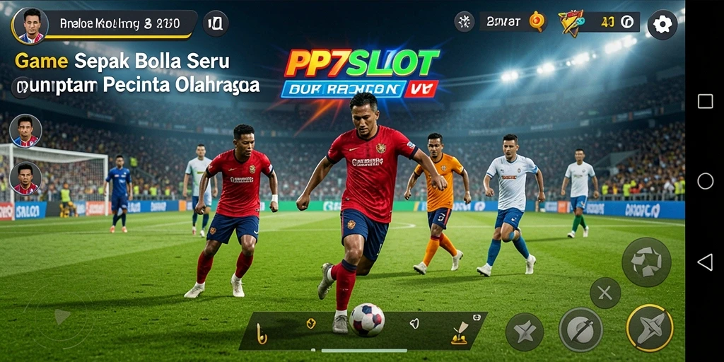 Screenshot PP7SLOT menampilkan aksi seru di lapangan sepak bola.